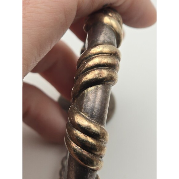 Brian Bergner 925 Silver And Gold Plate Crosshatch Bangle - Picture 9 of 9